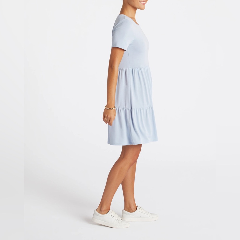 Vero Moda Calia Tiered Modal Mini Dress Light Blue L
